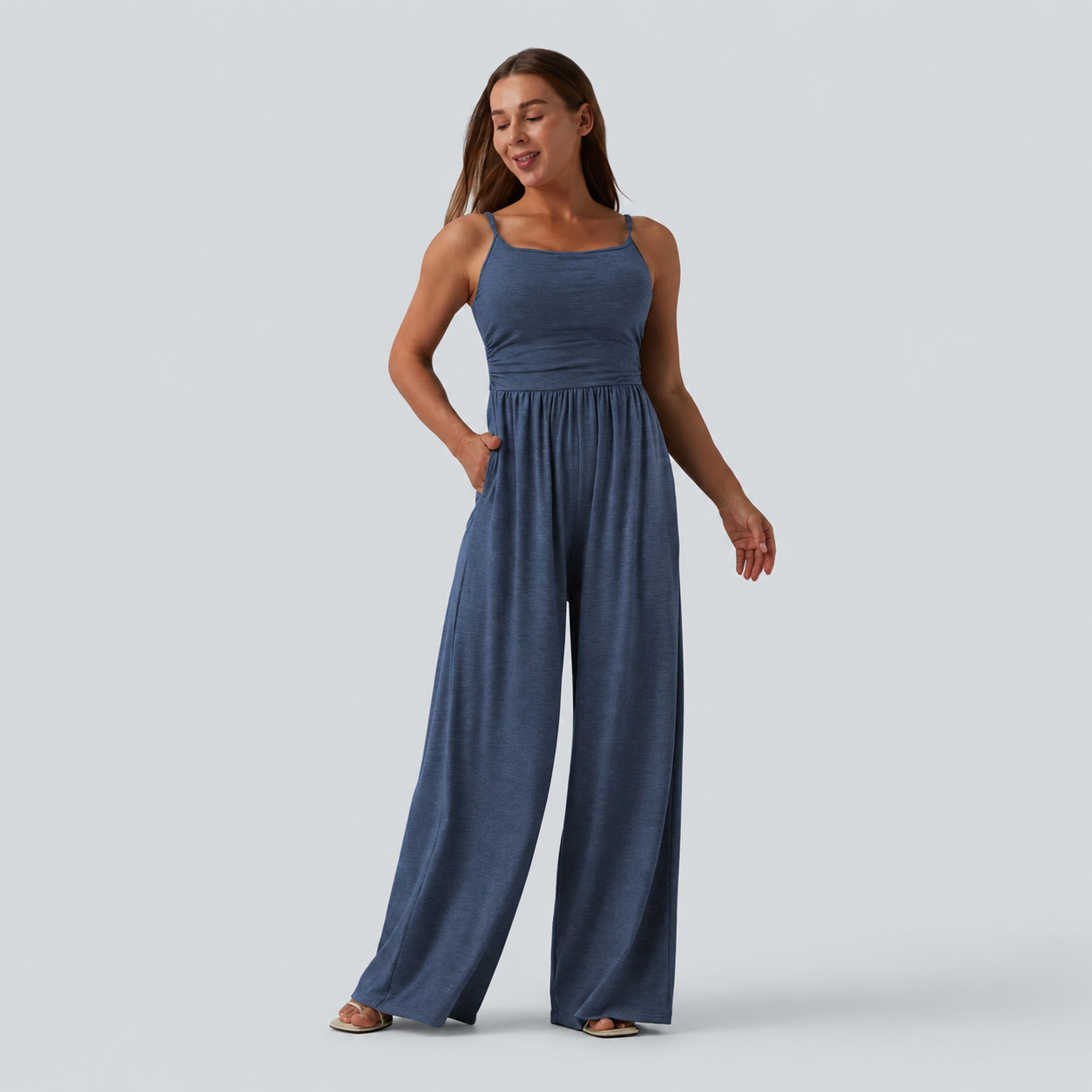 Women's Sleeveless Wide-Leg Lounge Jumpsuits