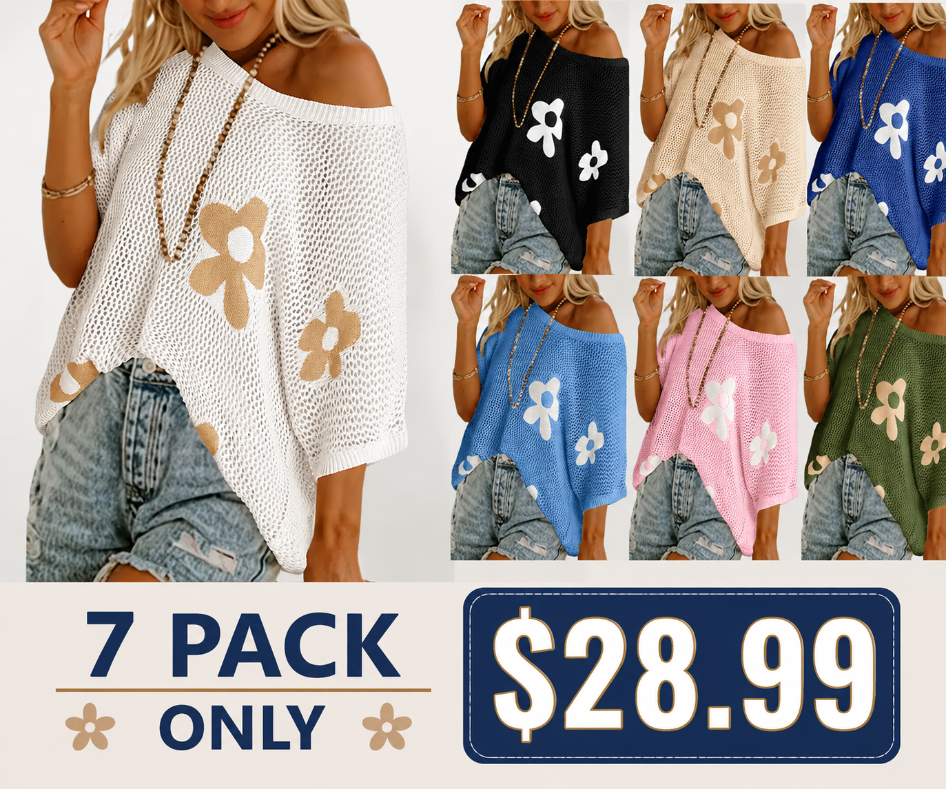 Womens Floral Fashion Summer Tops 2026 Short Sleeve Crochet Sweaters Swimsuit Cover Ups Lightweight Knit Pullover
