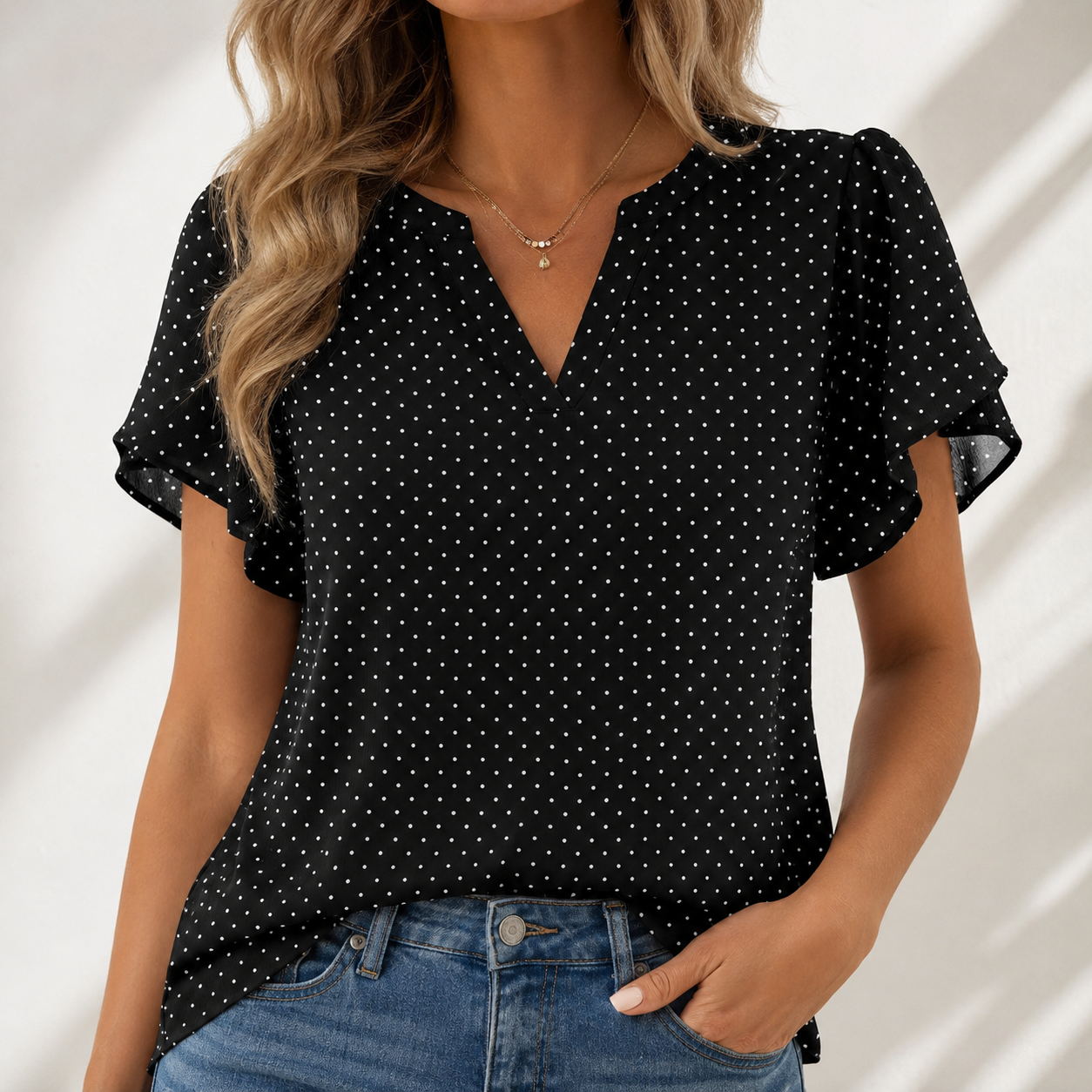 Womens Dressy Casual Shirts Short Sleeve V Neck Work Blouse Business Casual Summer Chiffon Tops