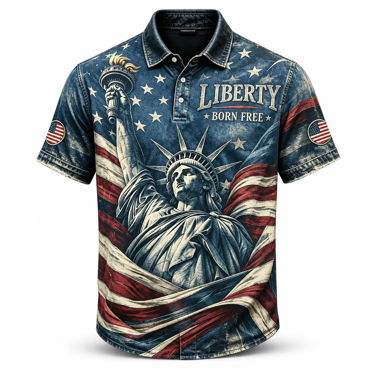Men’s Vintage Patriotic Short Sleeve Button Down Shirt, American Flag Graphic Casual Summer Shirt, Relaxed Fit Americana Holiday Top for 40+ Men