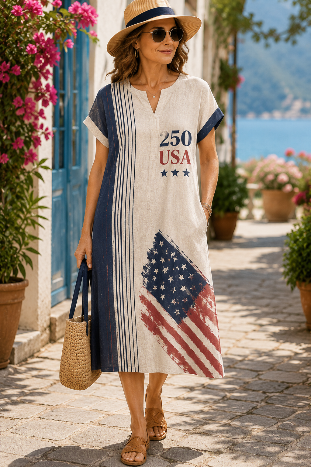 ✨13 PACK ONLY $45.99✨My Go-To Americana Cotton-Linen Dress 🇺🇸