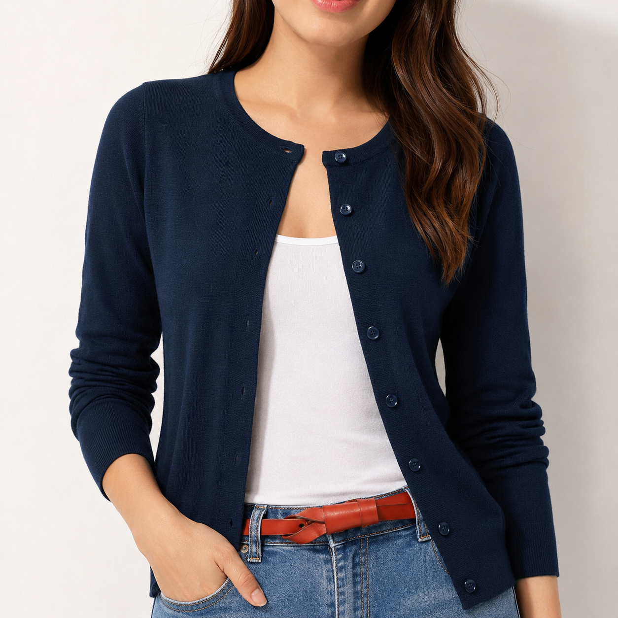 GRACE KARIN Womens Long Sleeve Knit Cardigan Sweaters Casual Dressy Open Front Button Down Cardigans Summer Outfits
