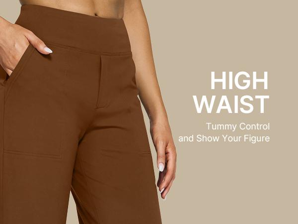 G4Free Loose High-Waist Business Casual Pants Yoga Pants Women Wide Leg Pants with Pockets Comfortable Athletic Sweatpants