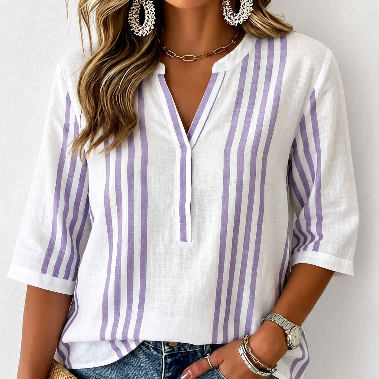 Women'S Casual Cotton Linen Top