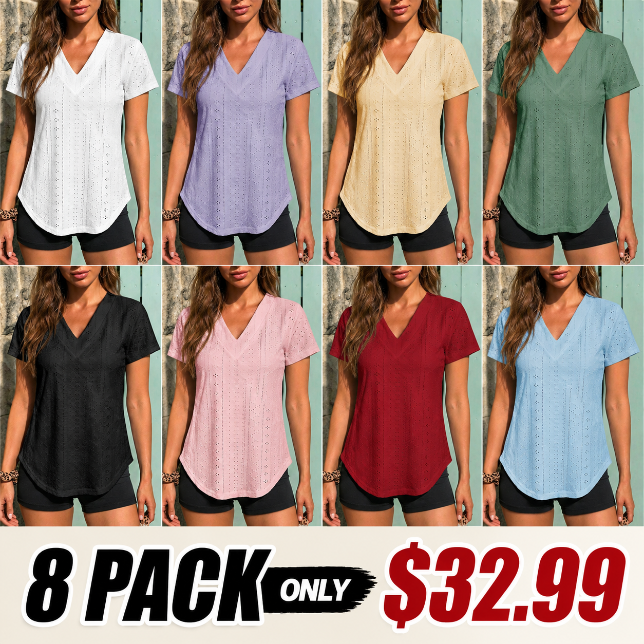 Women's mesh top with V-neck long dress shirt T-shirt