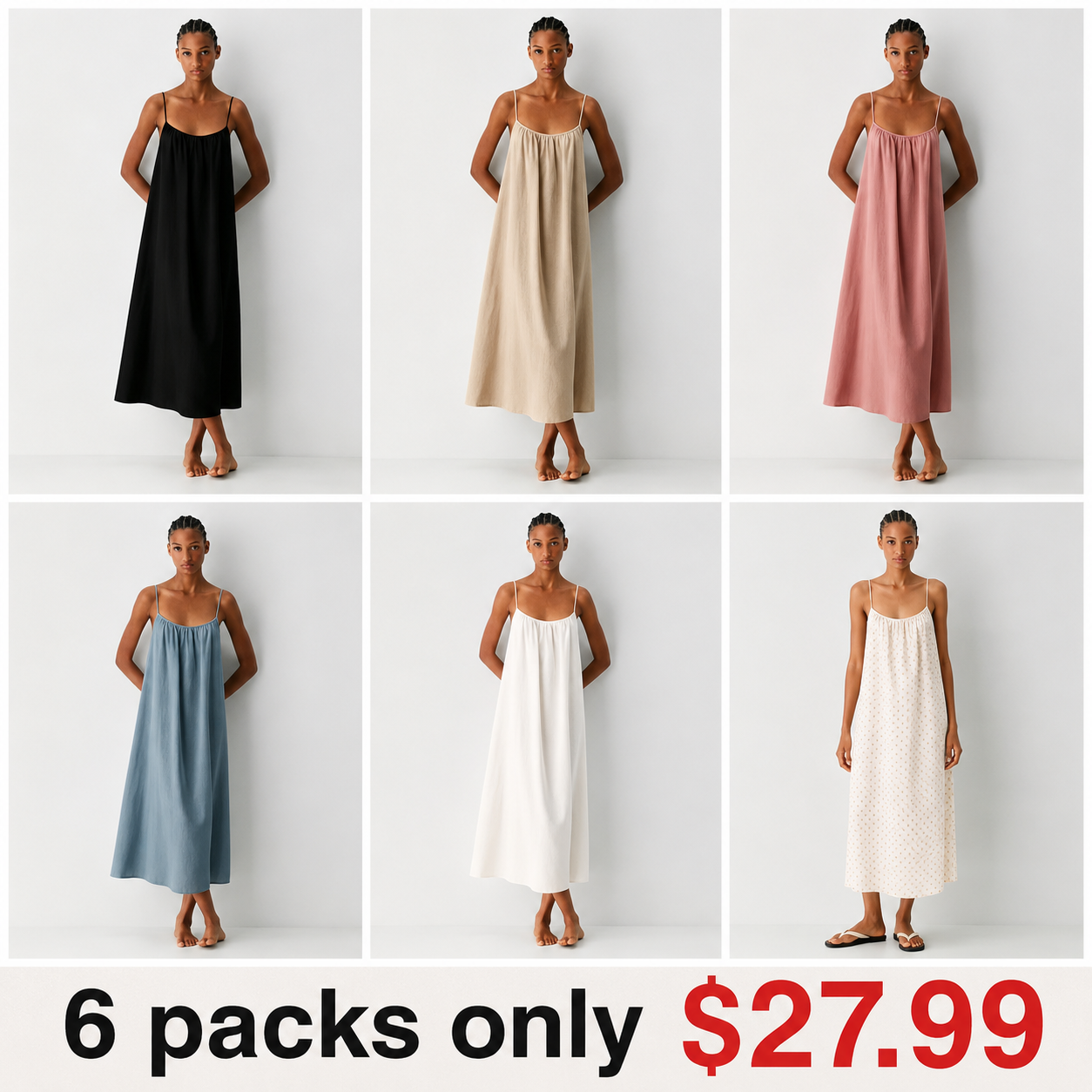 Linen Dress  A long, backless dress with a curved neckline