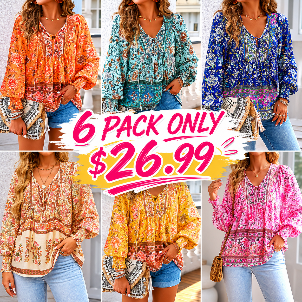Elegant Floral Women's Blouse