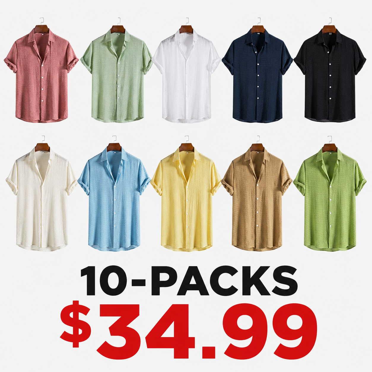 Men’s Linen-Blend Short-Sleeve Button-Down Shirt