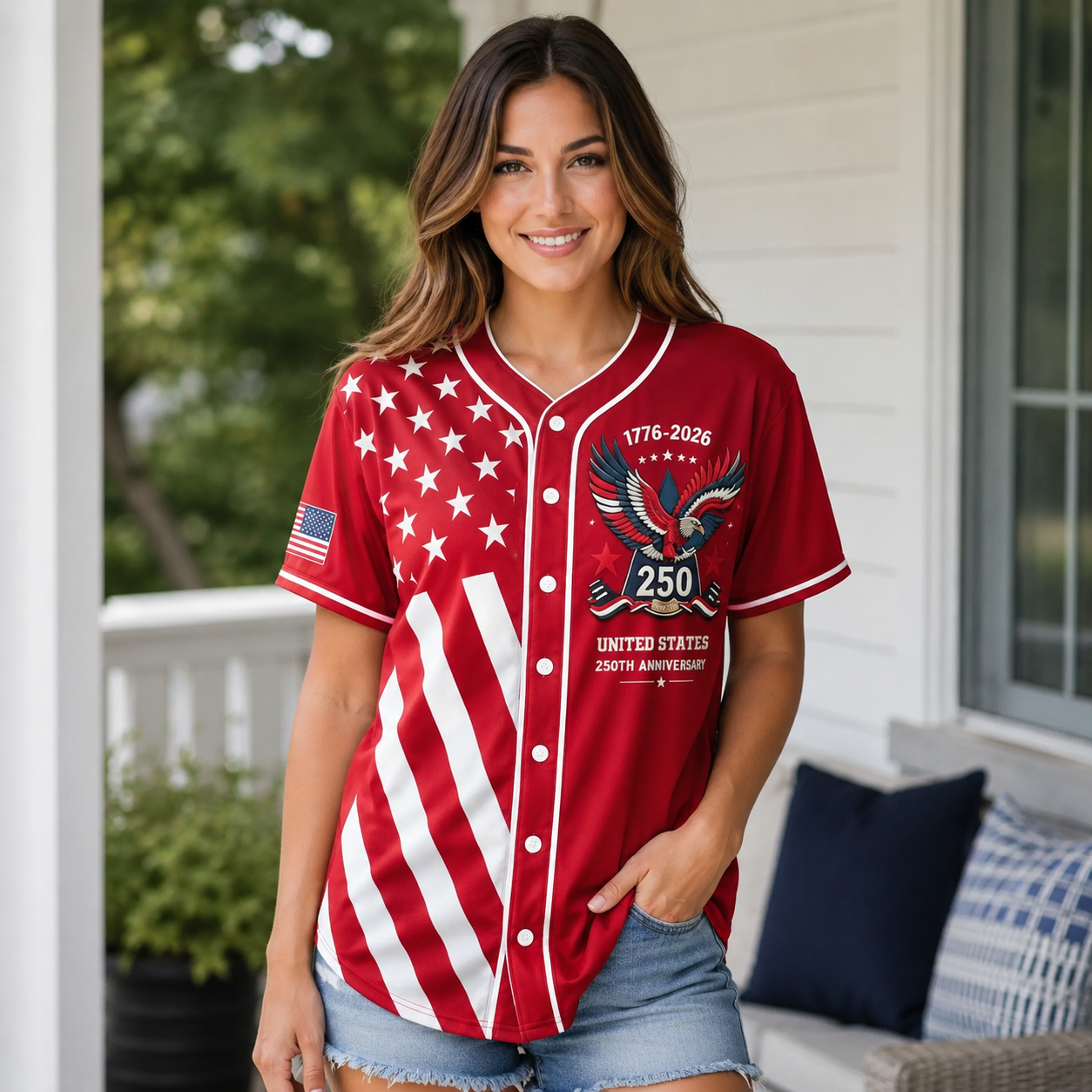 USA 250th Anniversary Baseball Jersey-women's