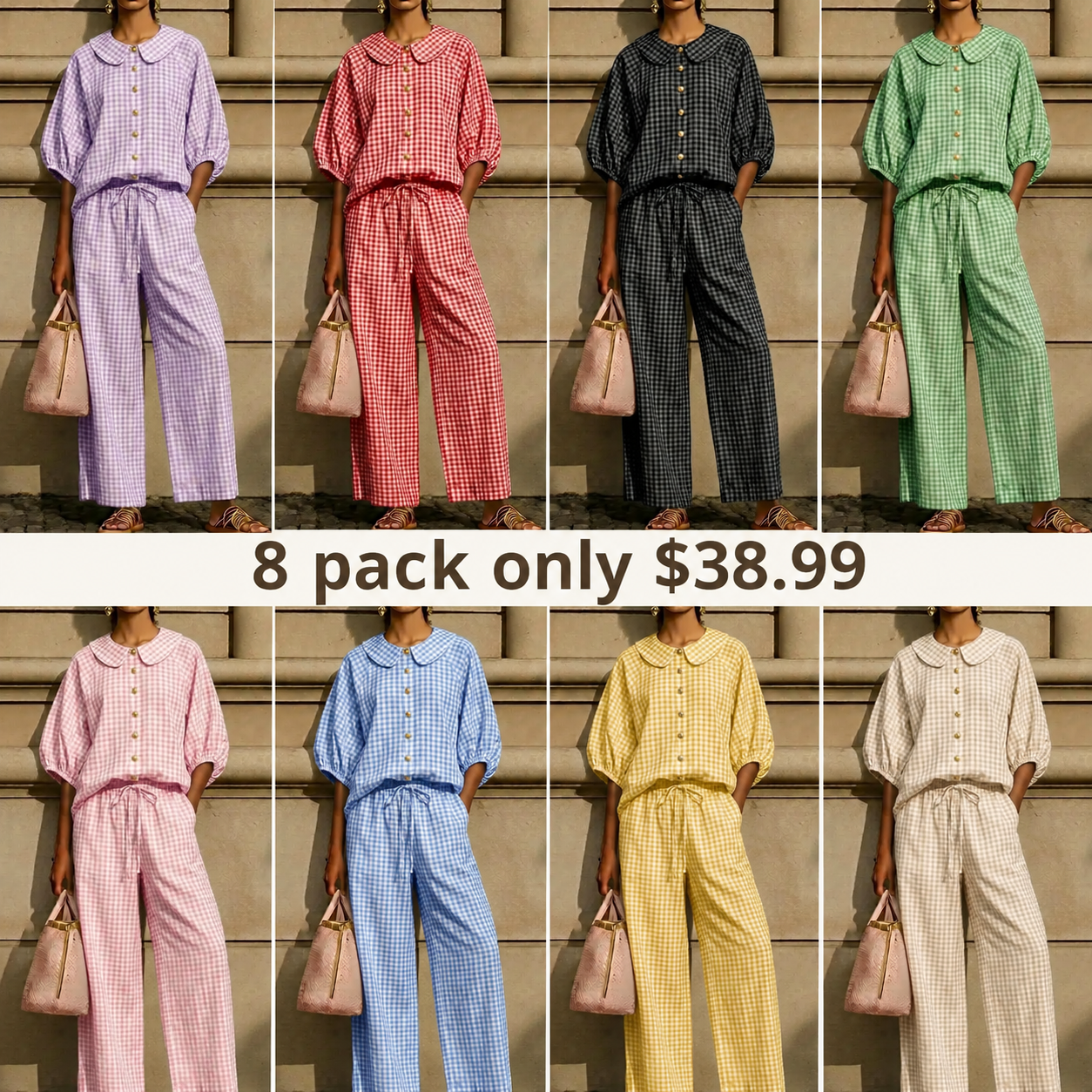 The Sun-Drenched Tuscany Gingham Set