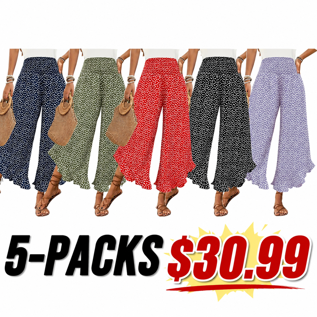 🌓Last Day 49% OFF👖Women’s Flowy High Waist Wide-Leg Pants – Slimming, Comfy & Chic🌺