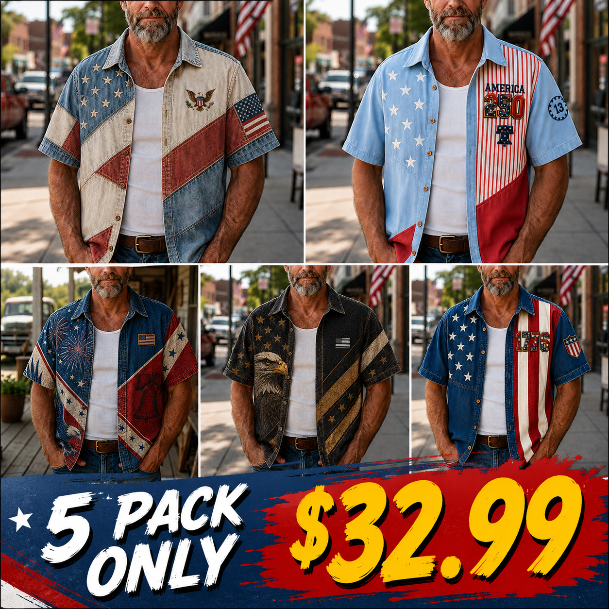 American Patriot Casual Short-Sleeve Shirt