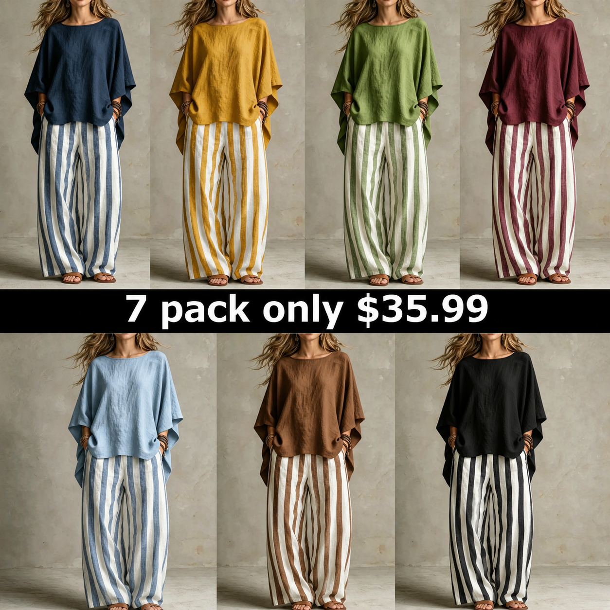 Loose-Fit Linen-Blend Two-Piece Set