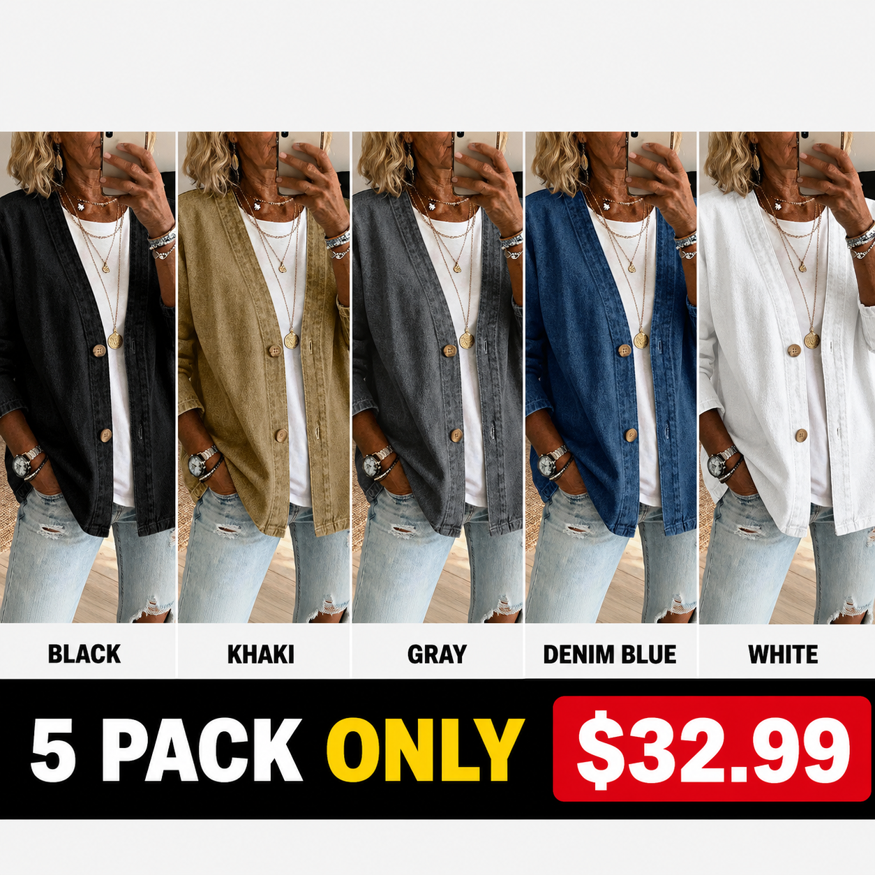 Clara Women's Casual Cardigan | Soft Denim, Modern Fit, Casual-Chic Style