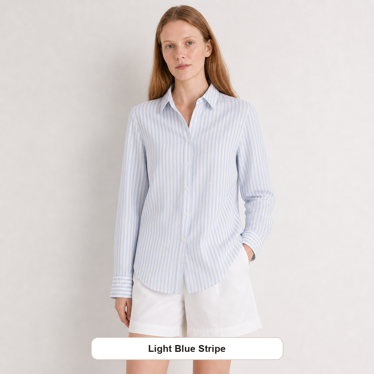 Women's Striped Button-Up Long Sleeve Shirt