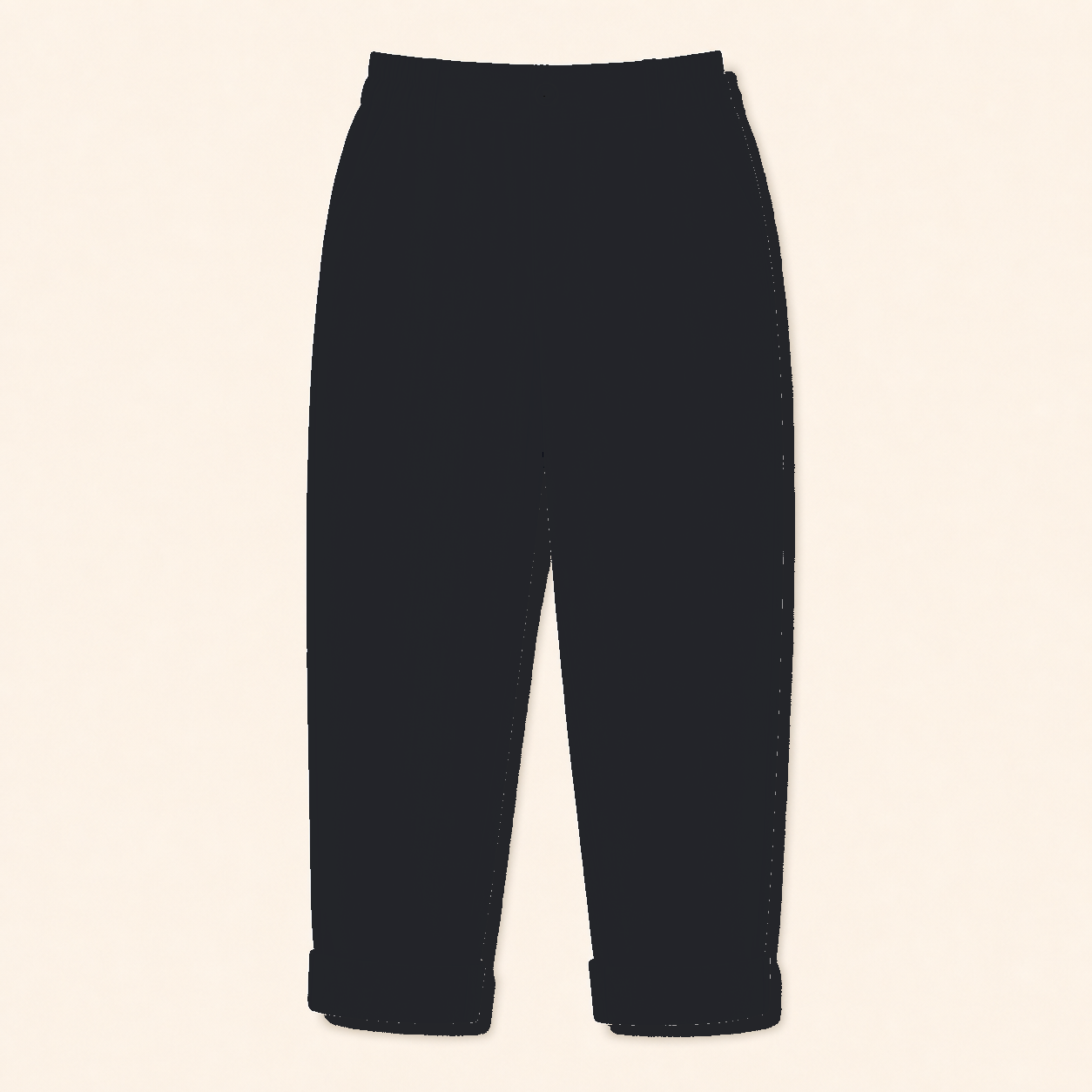 Women's Elastic Waist Cuffed Capri Pants