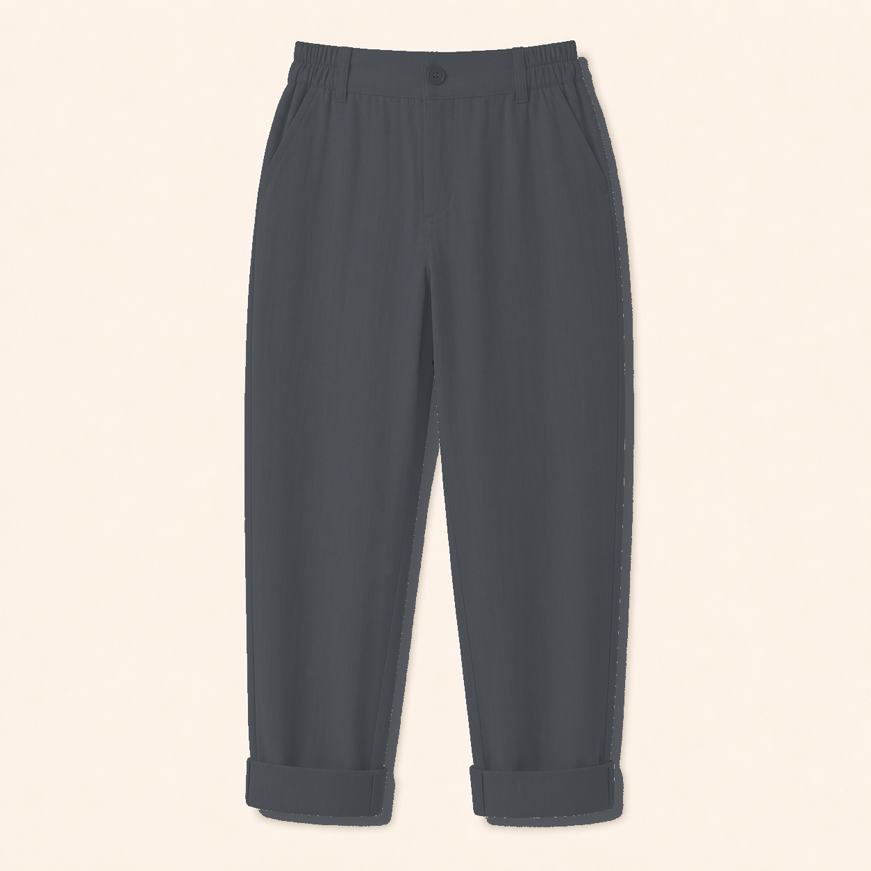Women's Elastic Waist Cuffed Capri Pants