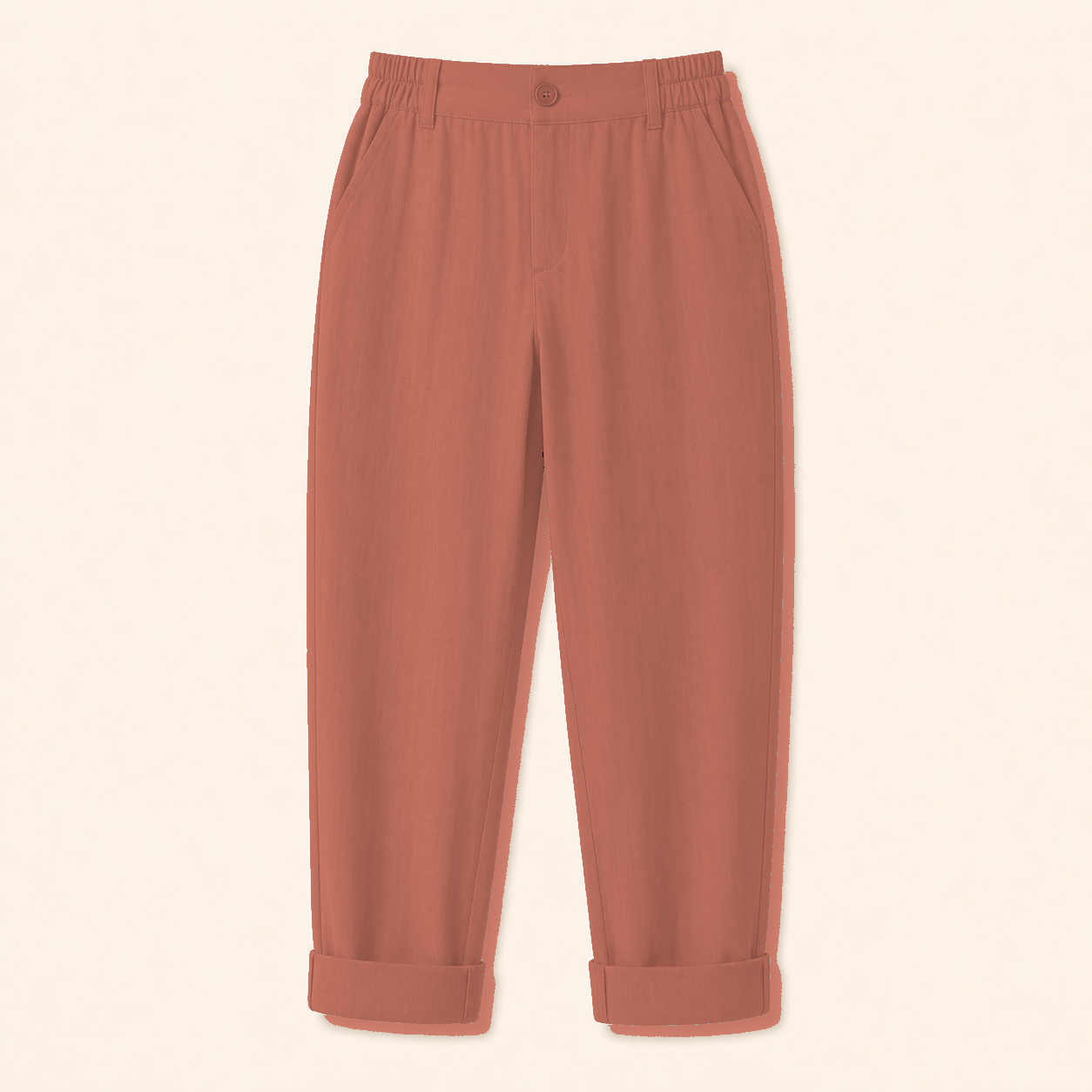 Women's Elastic Waist Cuffed Capri Pants