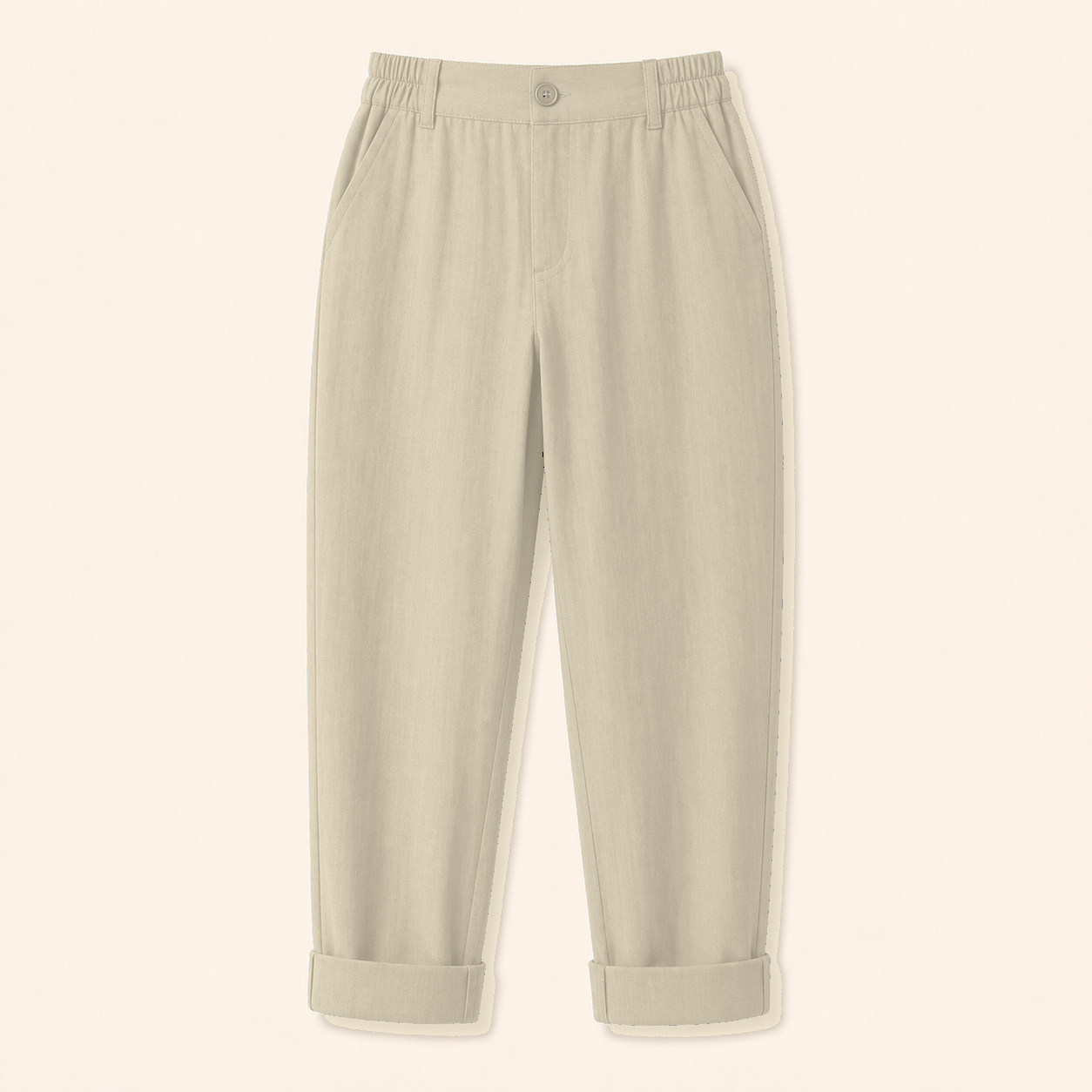 Women's Elastic Waist Cuffed Capri Pants