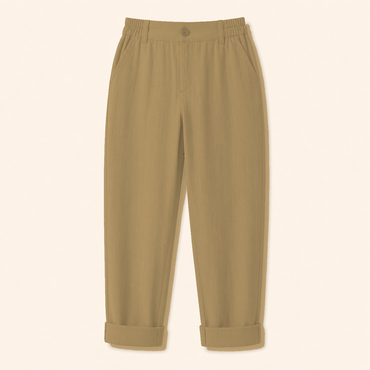 Women's Elastic Waist Cuffed Capri Pants
