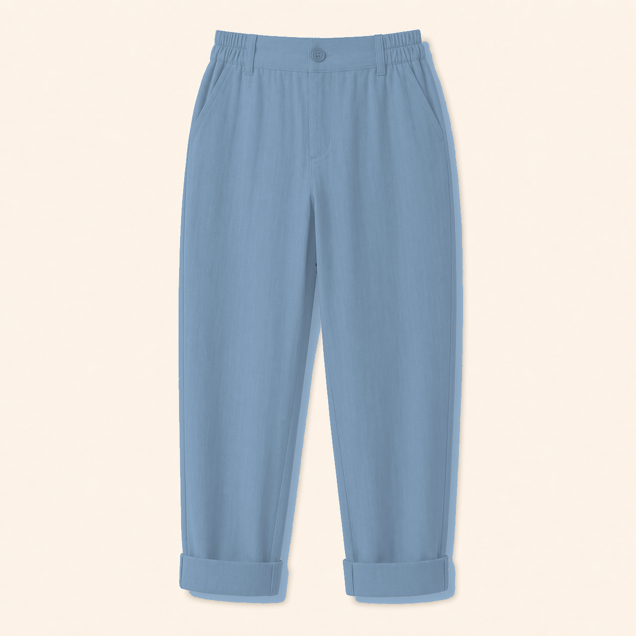Women's Elastic Waist Cuffed Capri Pants