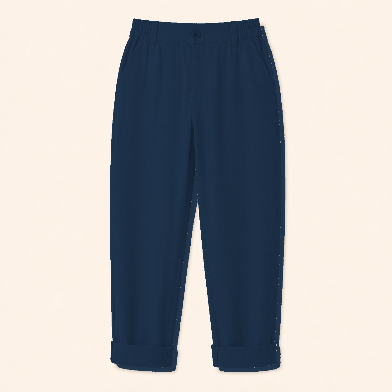 Women's Elastic Waist Cuffed Capri Pants