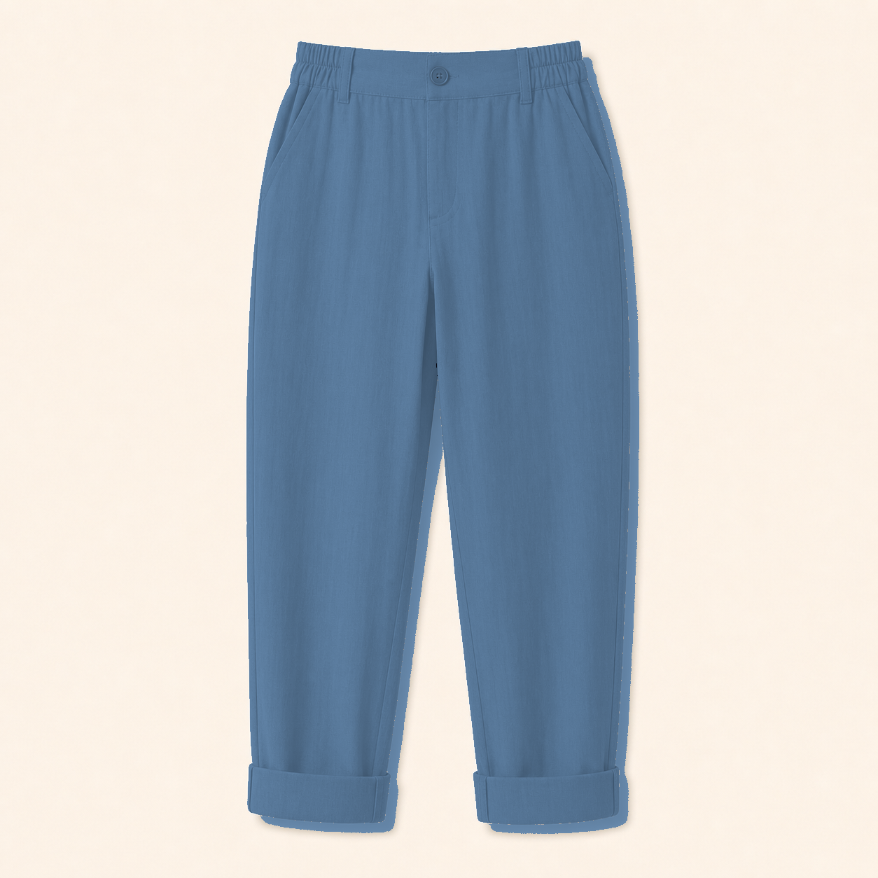Women's Elastic Waist Cuffed Capri Pants