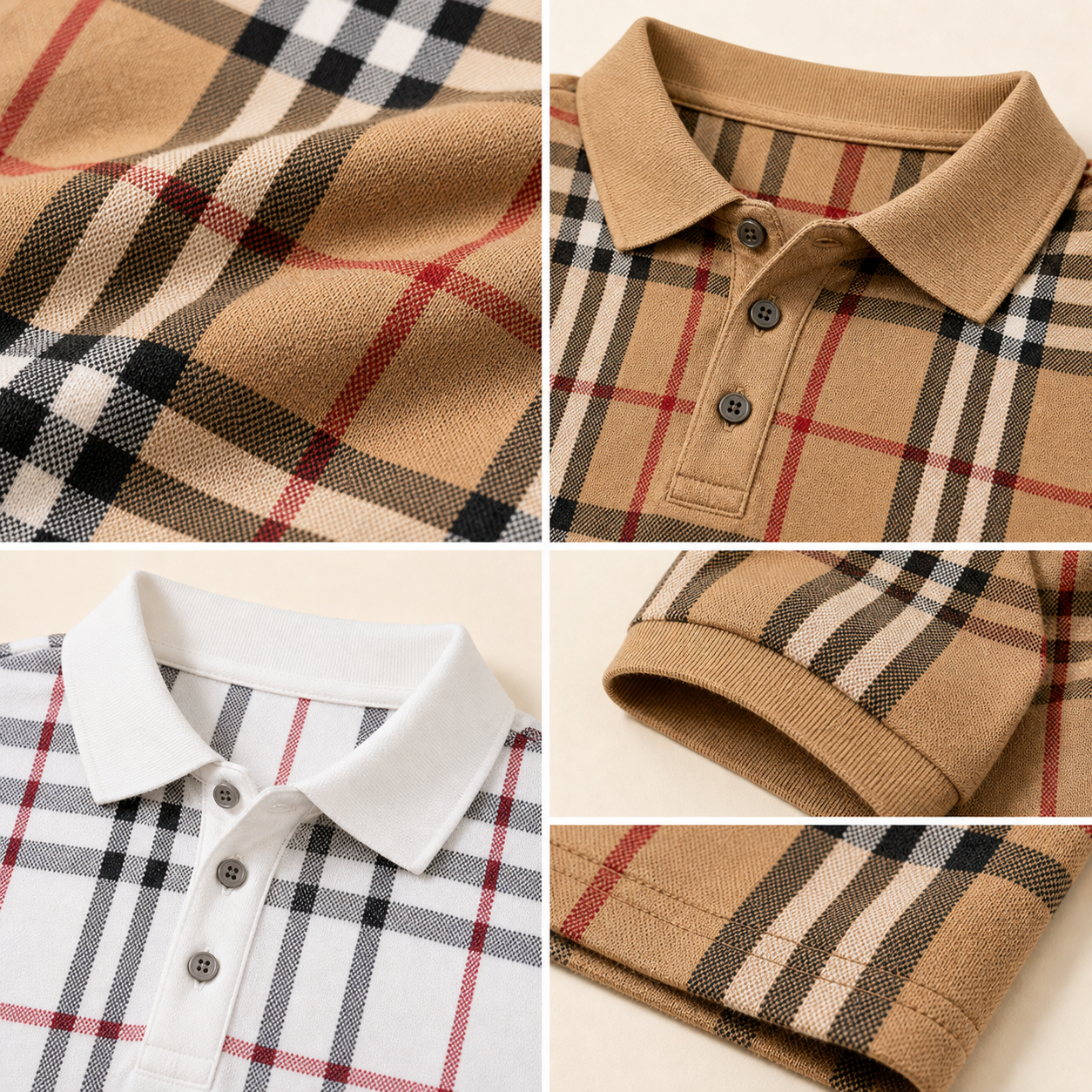 Men's and Women's Plaid Short Sleeve Polo Shirt