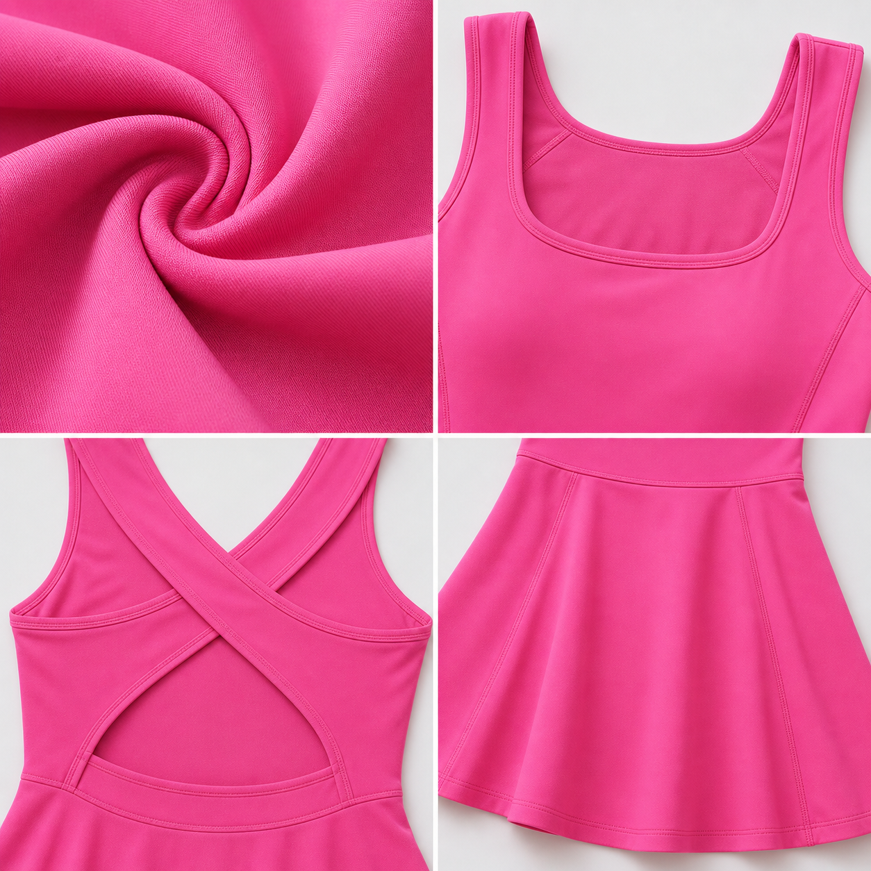 Women's Built-In Support Back Cutout Tennis Dress