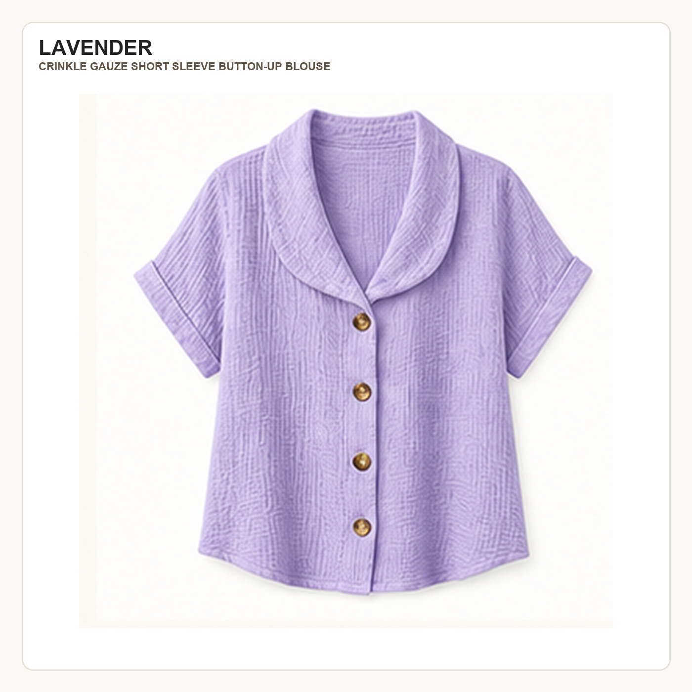 Women's Crinkle Gauze Short Sleeve Button-Up Blouses