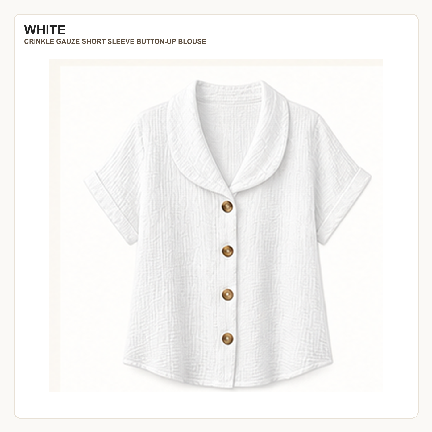 Women's Crinkle Gauze Short Sleeve Button-Up Blouses