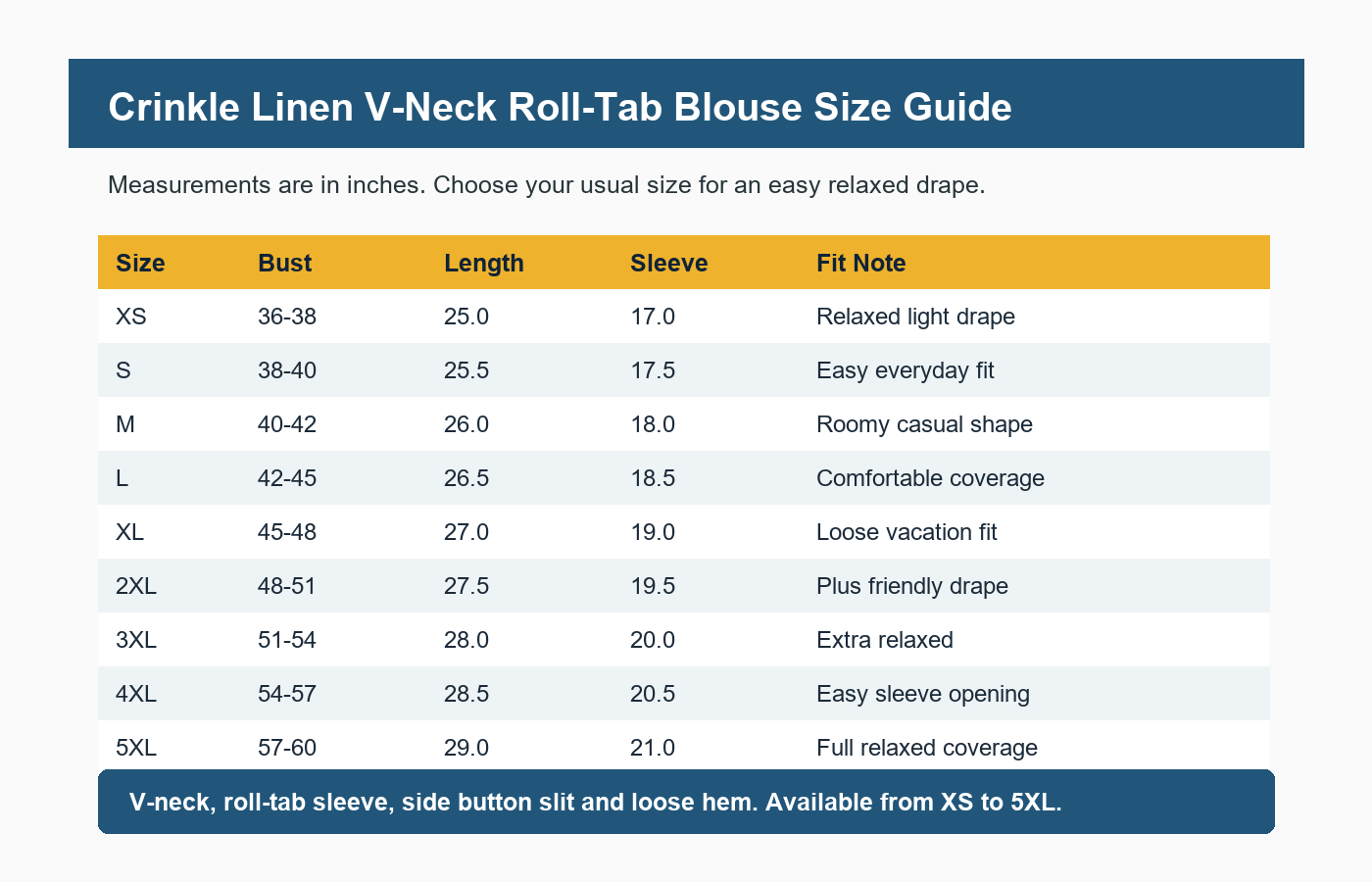 Women's Crinkle Linen V-Neck Roll-Tab Sleeve Blouses