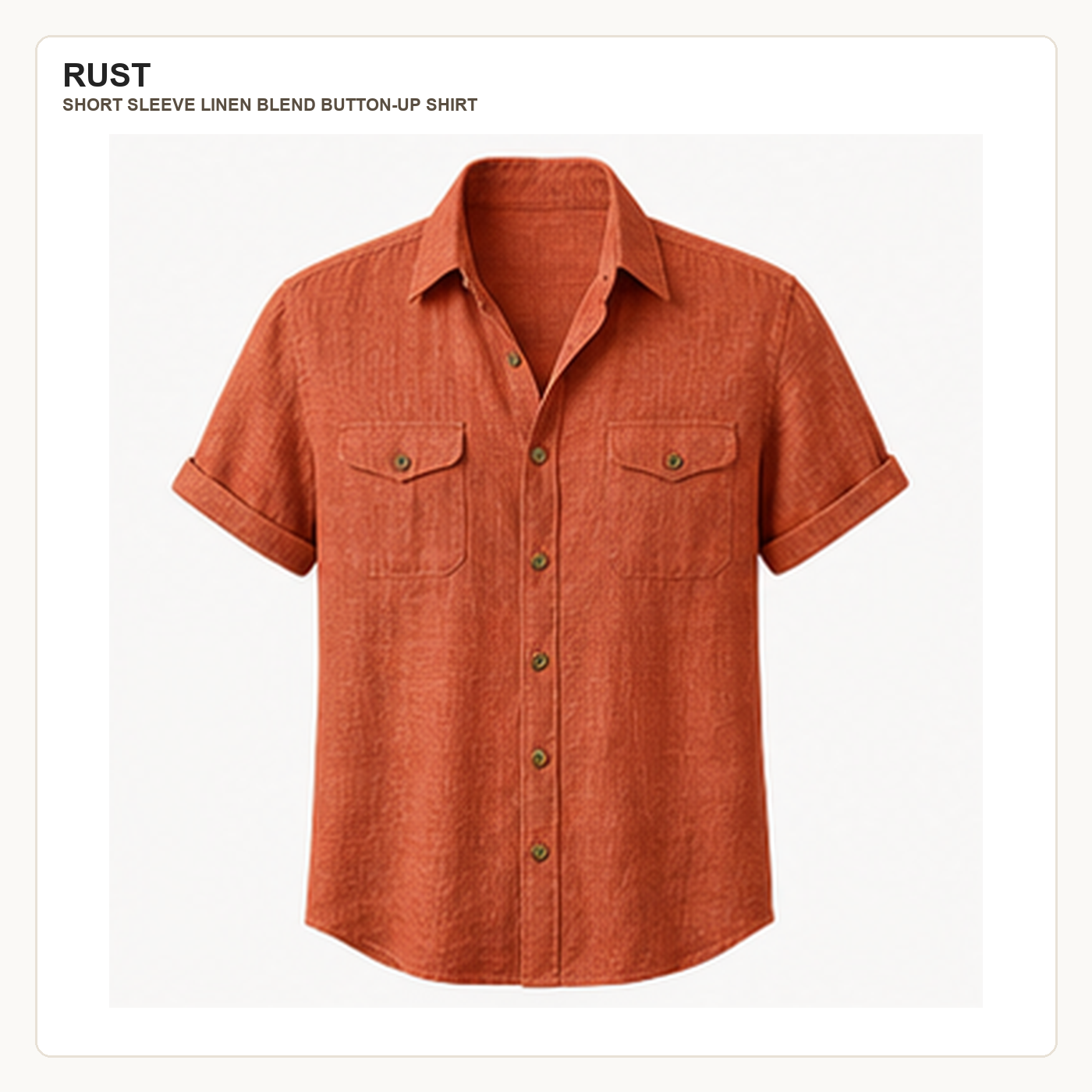 Men's Short Sleeve Linen Blend Button-Up Shirts