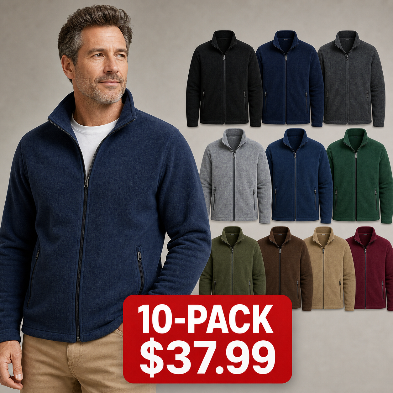 Men's Lightweight Full-Zip Fleece Jackets