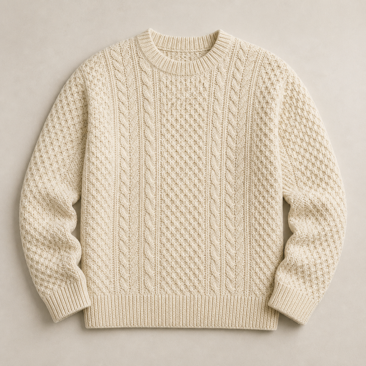 Men's Cotton Fisherman Textured Knit Sweaters