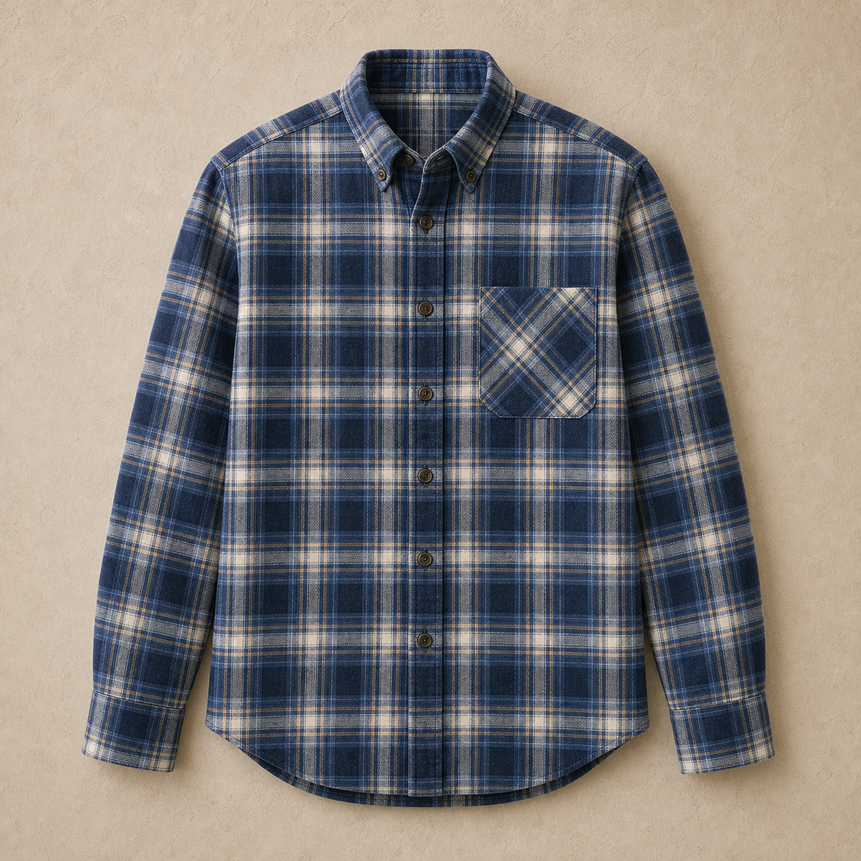 Men's Classic Plaid Flannel Button-Up Shirts