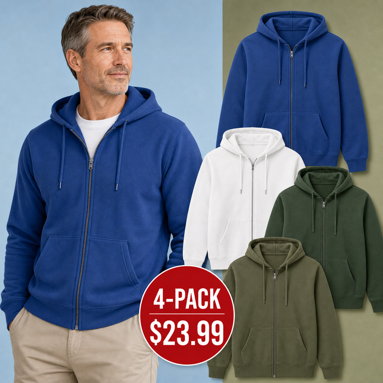 Men's Everyday Full-Zip Fleece Hoodies