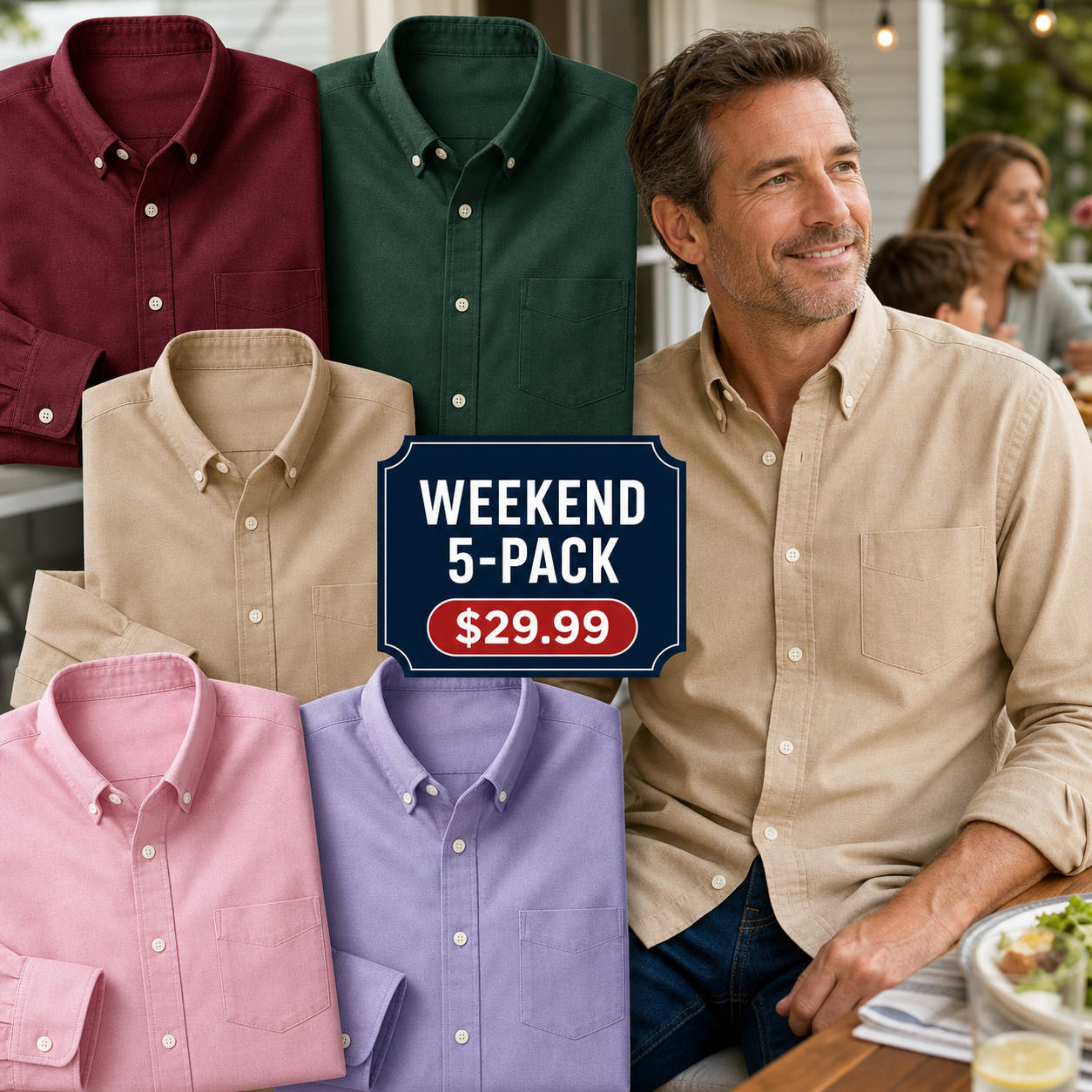 Men's Wrinkle-Free Oxford Button-Down Shirts