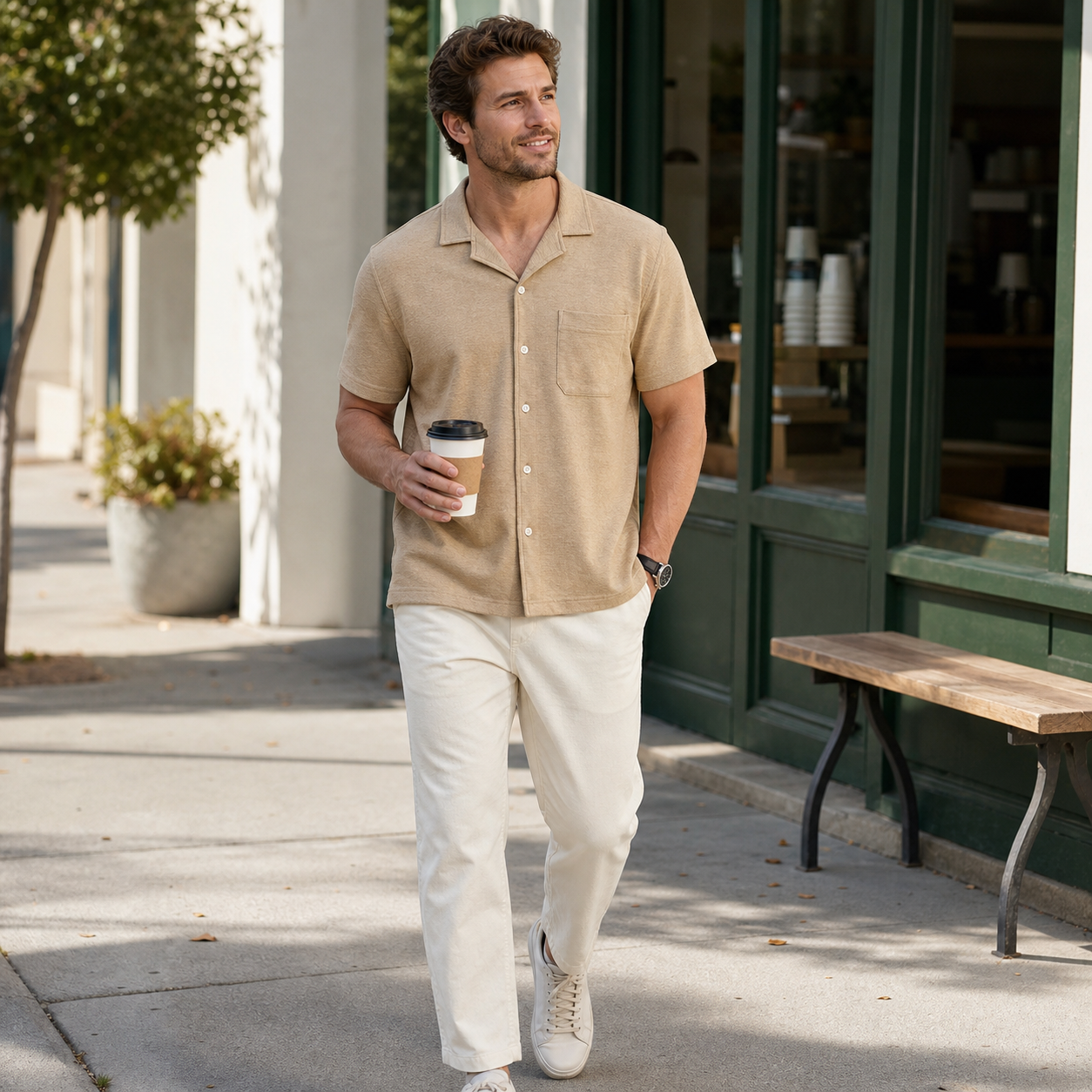 Men's Short Sleeve Knit Camp Shirts