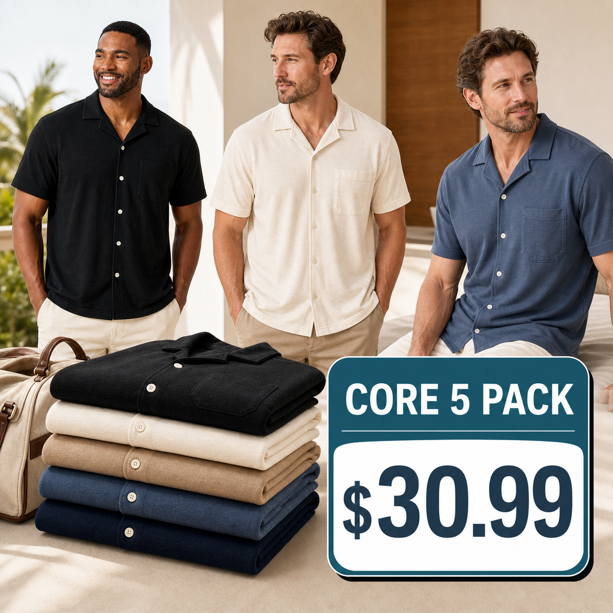Men's Short Sleeve Knit Camp Shirts