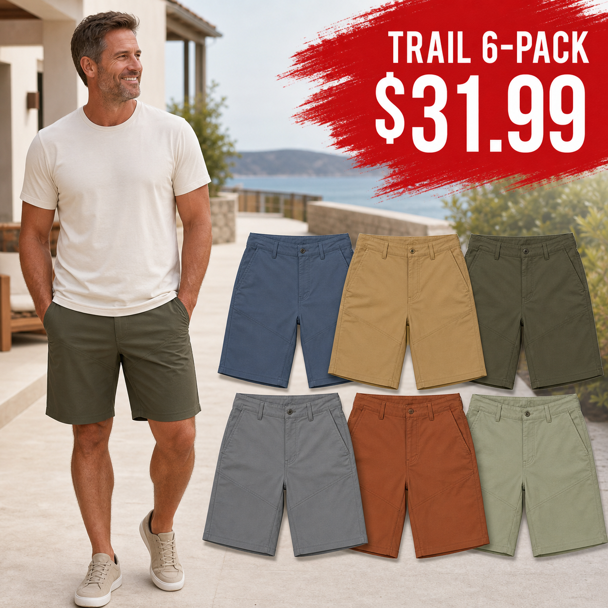 Men's Stretch Hybrid Travel Shorts