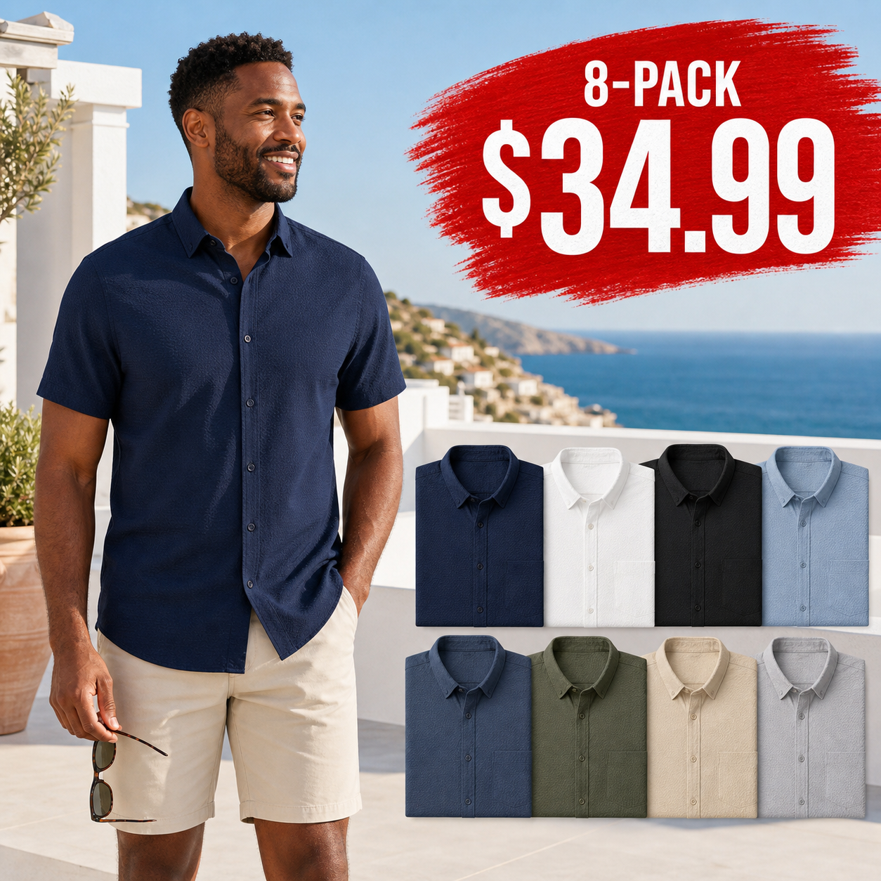 Men's Short-Sleeve Performance Travel Shirt