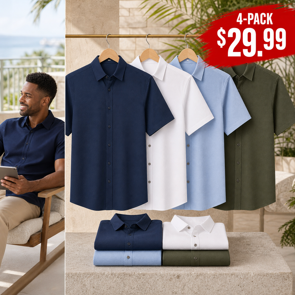Men's Short-Sleeve Performance Travel Shirt