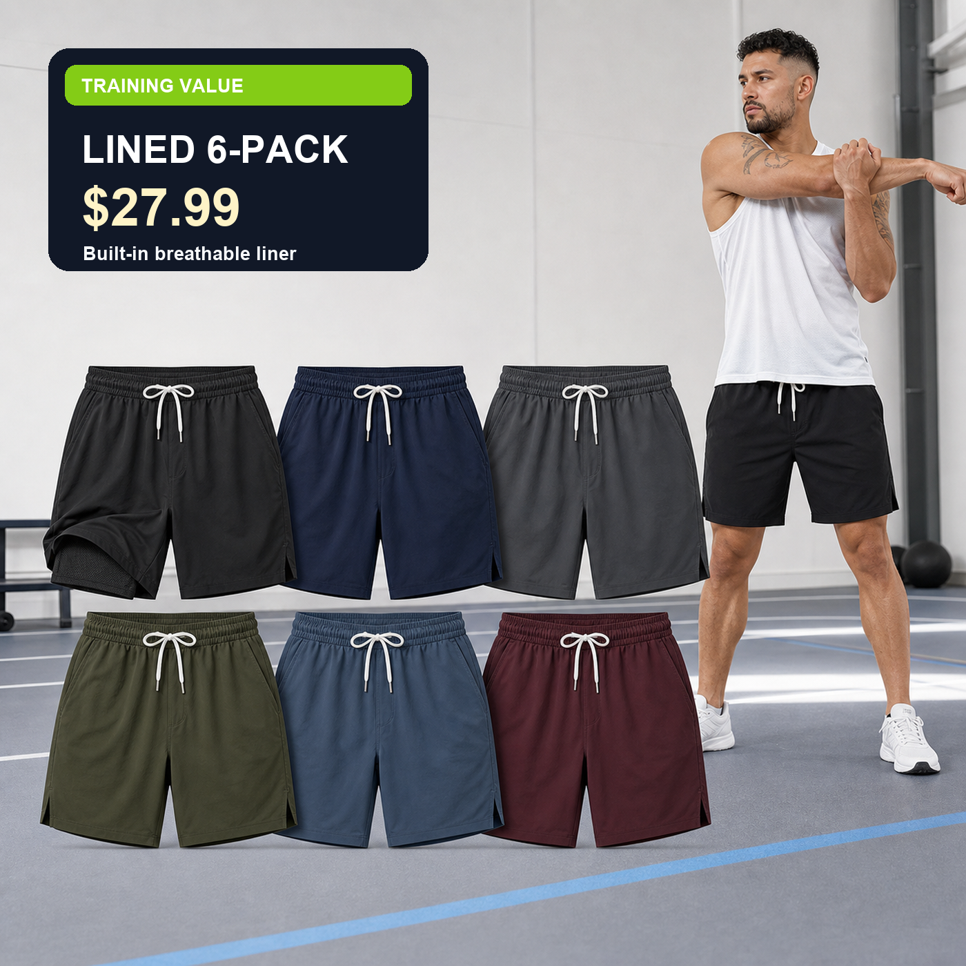 Men's Breathable Athletic Training Shorts