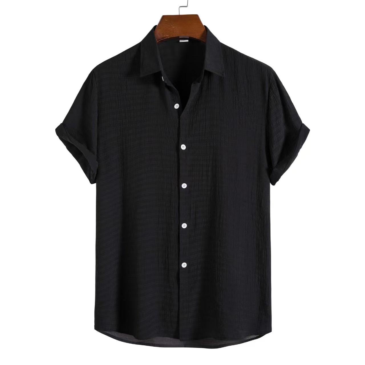 Men’s Linen-Blend Short-Sleeve Button-Down Shirt