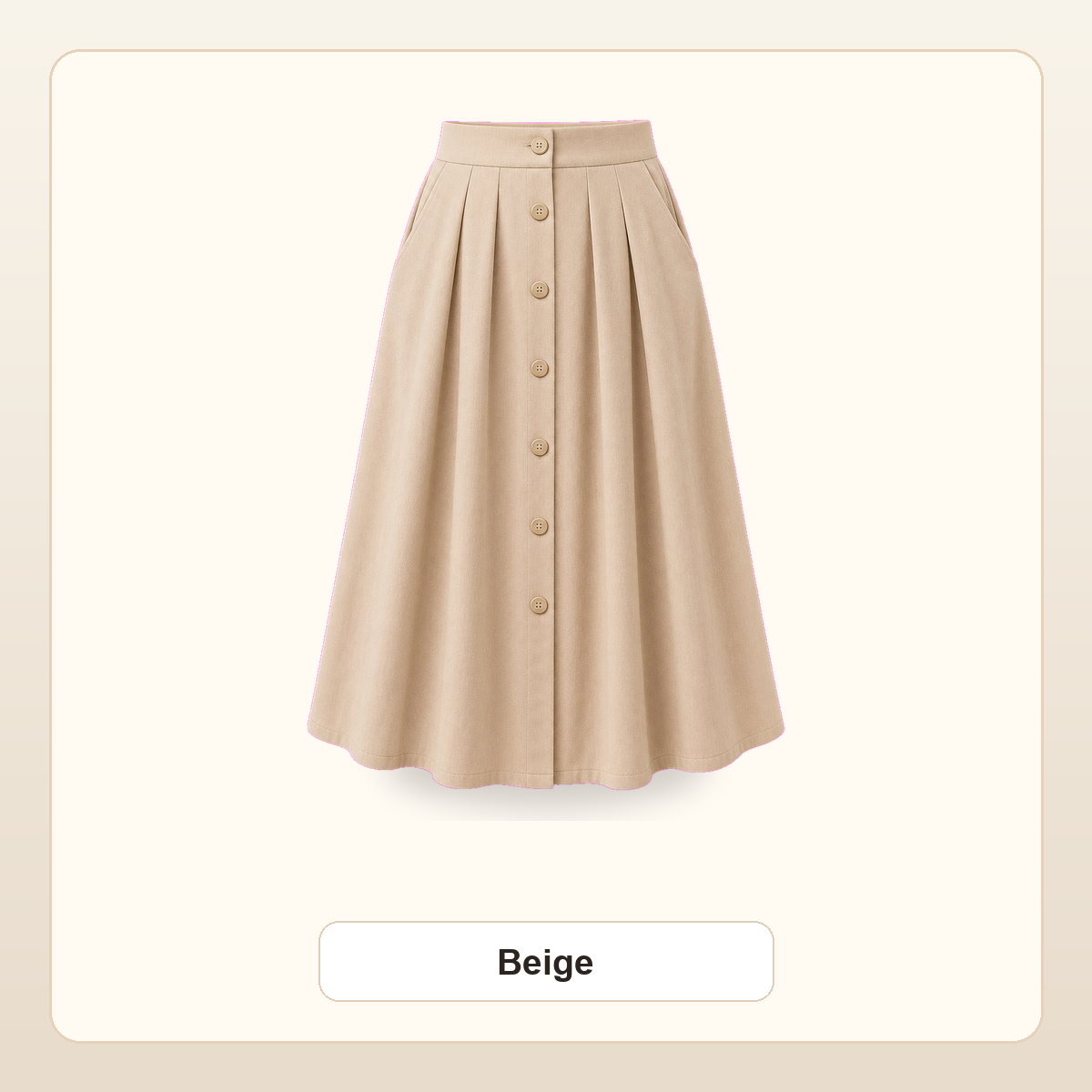 Women's Button-Front Pleated Midi Skirts