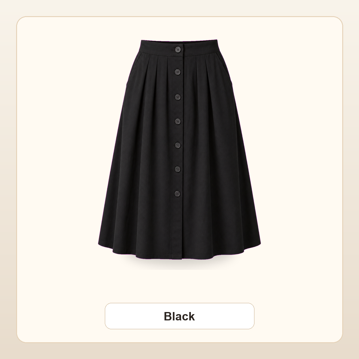 Women's Button-Front Pleated Midi Skirts