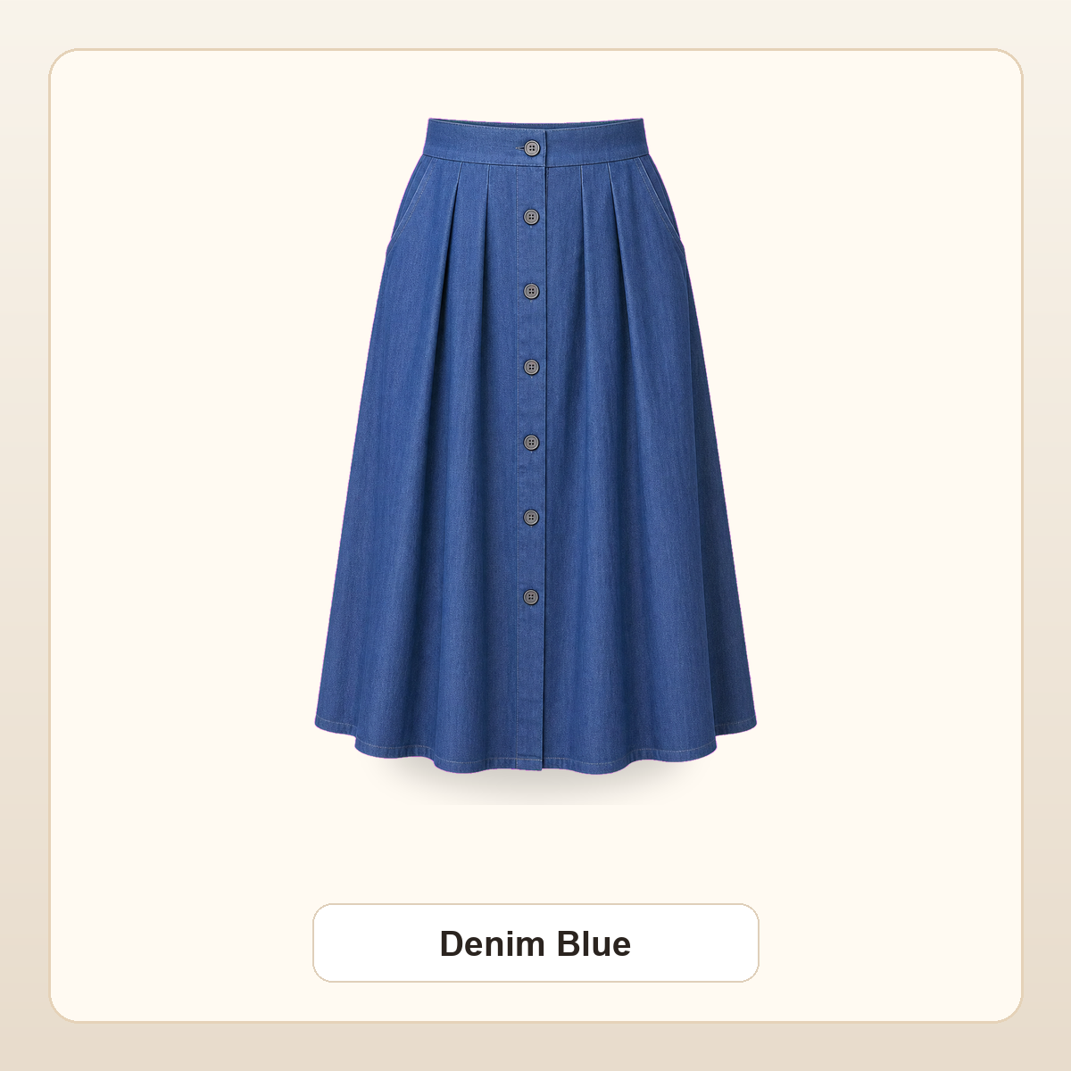 Women's Button-Front Pleated Midi Skirts
