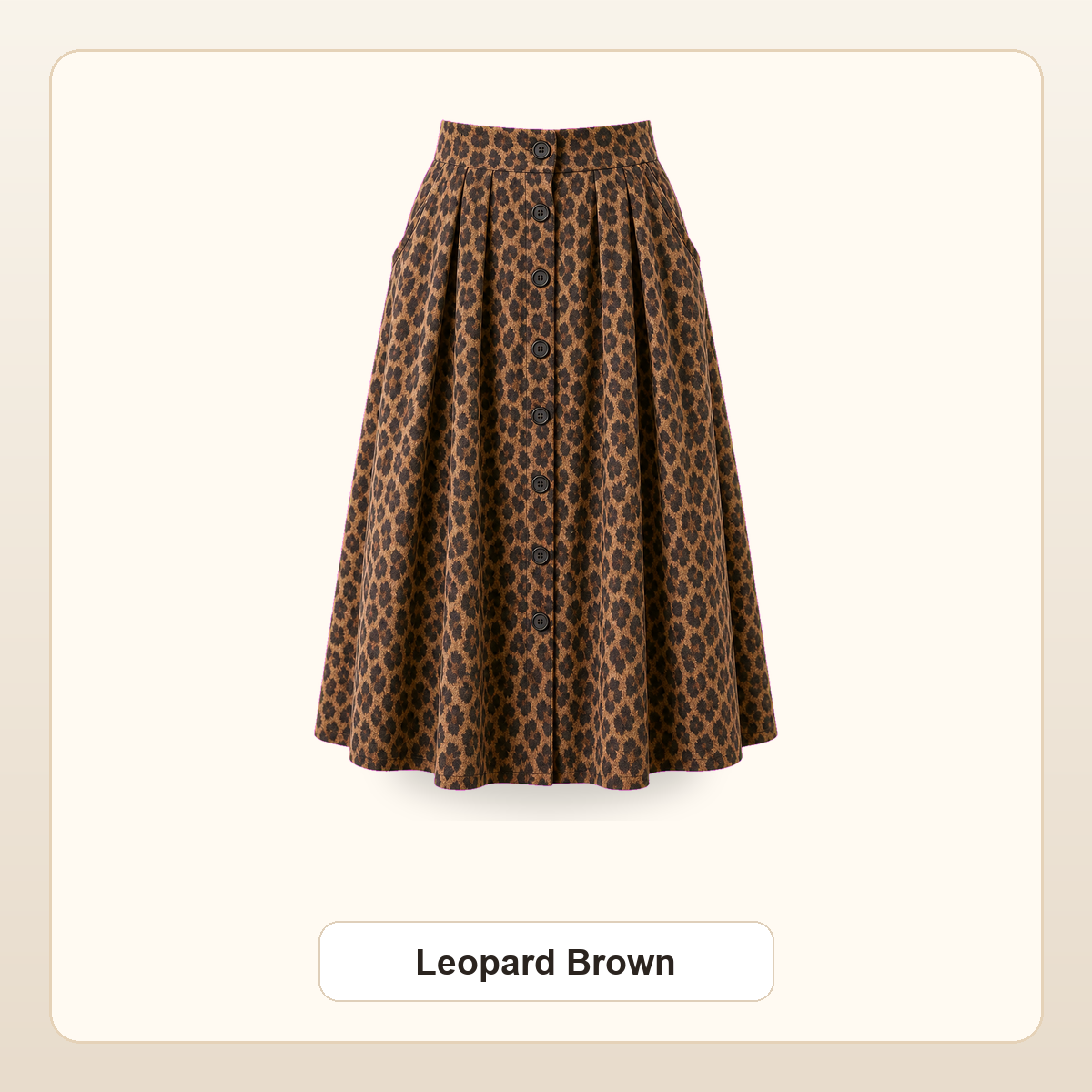 Women's Button-Front Pleated Midi Skirts