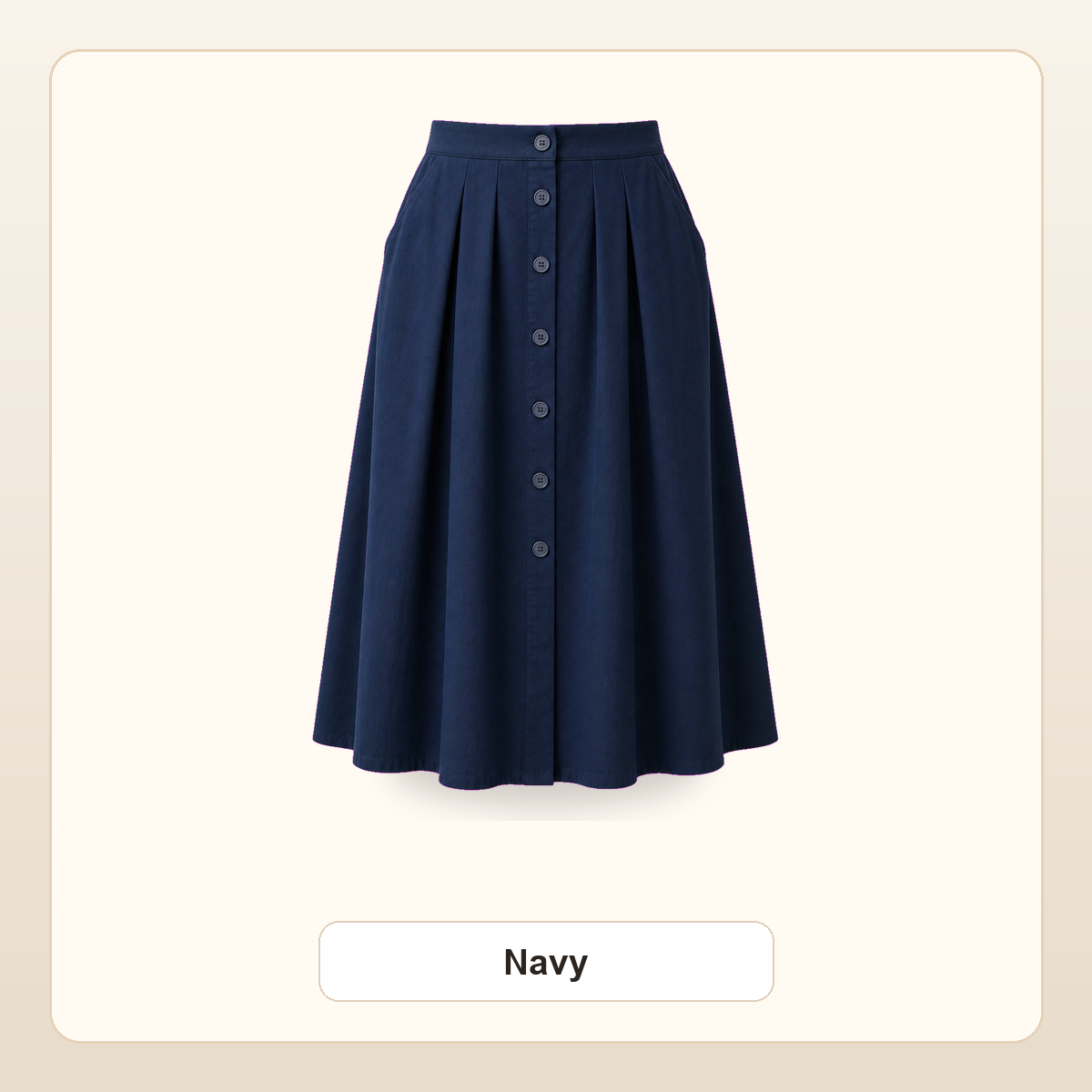 Women's Button-Front Pleated Midi Skirts